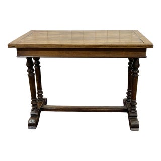 Walnut and Oak Desk Table, 19th Century For Sale