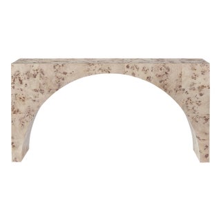Contemporary Arc Burled Console For Sale