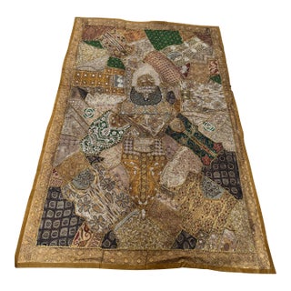 Indian Tapestry With Hand Sewn Beading For Sale