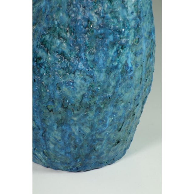 Ceramic Mid-Century Italian Blue Ceramic Vase by Matteo di Lieto for Vietri, 1950s For Sale - Image 7 of 9