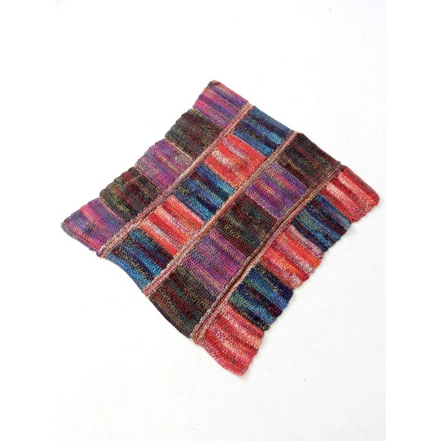 Vintage Patchwork Knit Throw Blanket For Sale - Image 4 of 12