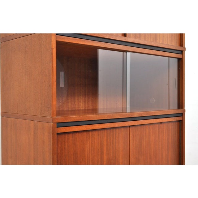 Mid-Century Modern Vintage Modular Mahogany Cabinet with Display Case, 1960s For Sale - Image 3 of 10