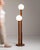20th Century France Rich Walnut Brown Double-Globe Floor Lamp For Sale - Image 4 of 8
