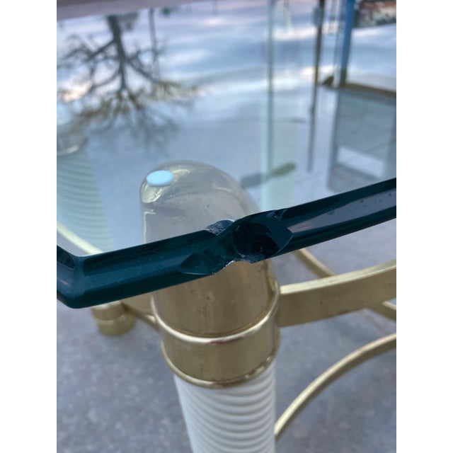 Mid-Century Modern Porcelain & Brass Faux Tusk End Tables by Tommaso Barbi Italy - a Pair For Sale - Image 12 of 13