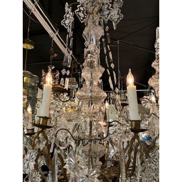 French Bronze and Crystal Cathedral Chandelier For Sale In Dallas - Image 6 of 12