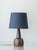 Blue Scandinavian Modern Glazed Stoneware Table Lamp with New Danish Shade from Søholm, 1960s For Sale - Image 8 of 18