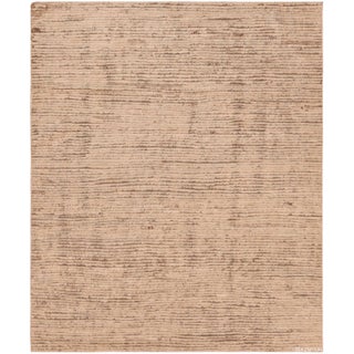 Nazmiyal Collection Small Light Ivory Cream Color Modern Moroccan Style Abstract Area Rug For Sale