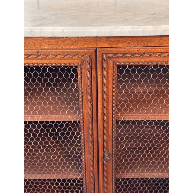 19th Century Italian Cabinet With Wire Doors and Marble Top For Sale - Image 10 of 12