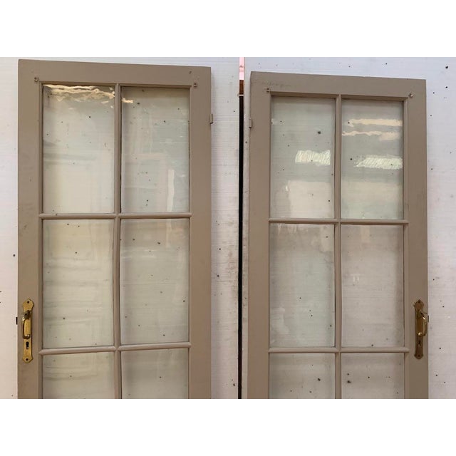 Brown Antique Double-Sided Passage Doors, 1900s, Set of 2 For Sale - Image 8 of 9