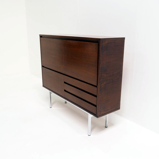 Brown Vintage Bar Cabinet in the style of Alain Richard, 1960s For Sale - Image 8 of 11