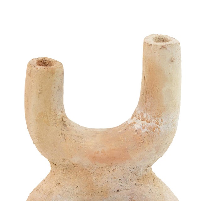 Unglazed Terracotta Sculptural Vase | One of a Kind For Sale - Image 9 of 10