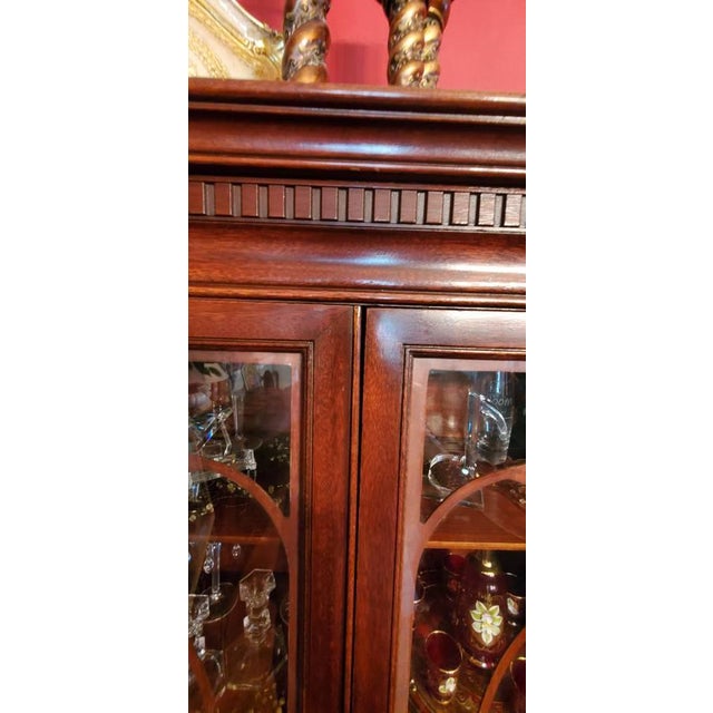 Mid 19th Century Vintage Mahogany China Cabinet / Hutch, With Glass Doors and Drawers For Sale - Image 5 of 6