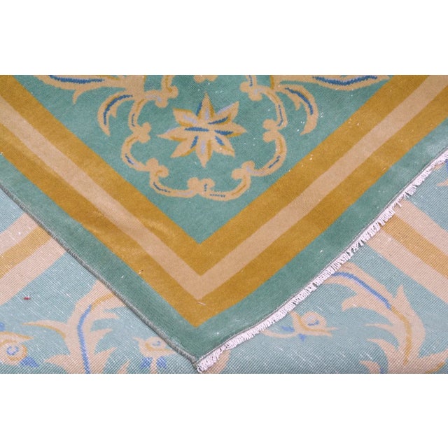 Vintage Chinese Art Deco Hand Knotted Wool Rug,07'10'' X 10'04'' For Sale - Image 4 of 6