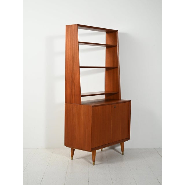 Scandinavian Bookcase with Cabinet, 1950s-1960s For Sale - Image 3 of 11