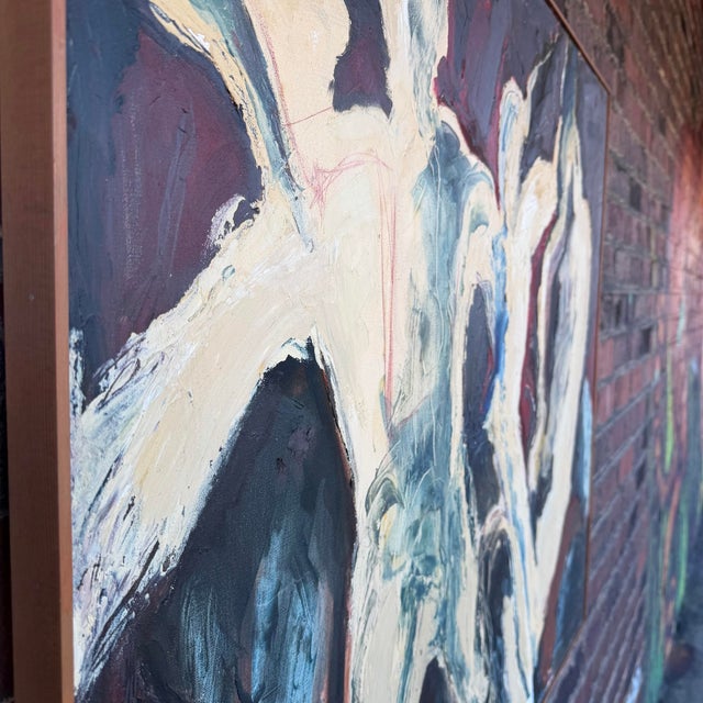 Wood Barbra White Abstract Figural Painting Painting For Sale - Image 7 of 10