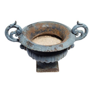 19th Century French Cast Iron Urn Planter For Sale