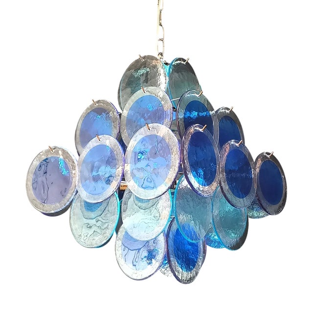 Vintage Murano Pendant Light with Handmade Glass Discs, 1980s For Sale