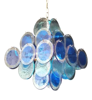 Vintage Murano Pendant Light with Handmade Glass Discs, 1980s