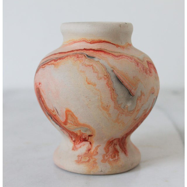 Ceramic Vintage Nemadji Swirl Pottery Bud Vase For Sale - Image 7 of 12