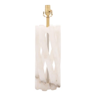 Architectural Twisted Alabaster Table Lamp, 1960s For Sale