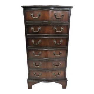 Vintage English Mahogany 6 Drawer Lingerie Chest For Sale