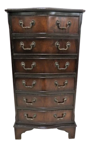 Vintage English Mahogany 6 Drawer Lingerie Chest