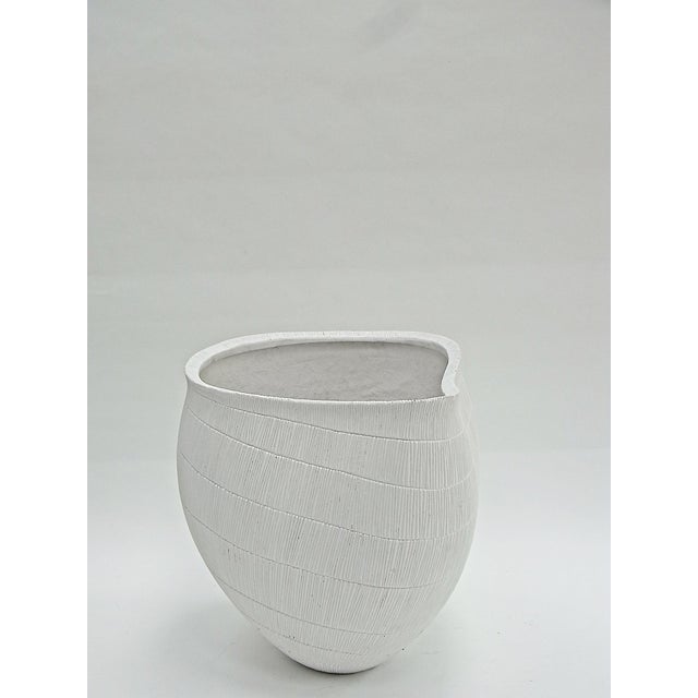 Amorphe Plant Pot in White Slurried Fibre Glass from Gunter Lambert, 2000s, in Very Good conditions. Designed from 2000...
