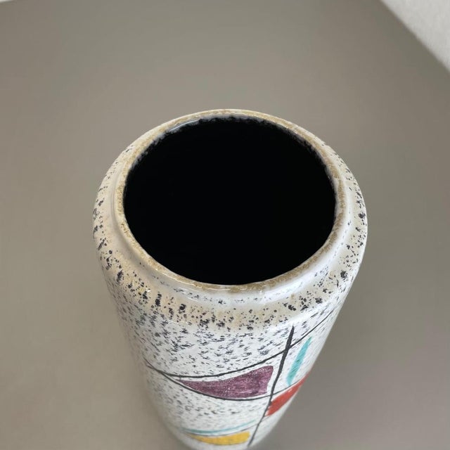 White Graphic Fat Lava Multi-Color Vase from Scheurich, Germany Wgp, 1970s For Sale - Image 8 of 18