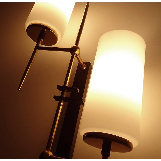 Gold Vintage Glass Wall Lights from Lunel, 1960s, Set of 2 For Sale - Image 8 of 18