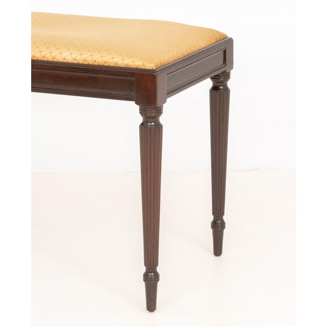 Mid 20th Century John Widdicomb Silk Upholstered Mahogany Bench For Sale - Image 5 of 8