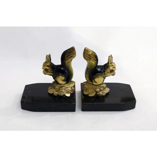 Art Deco Squirrel Sculptures with Black Marble Base by Tedd, 1930s, Set of 2 For Sale - Image 11 of 12