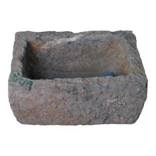21" Inch Long Hand Chiseled Stone Trough 24-19 For Sale