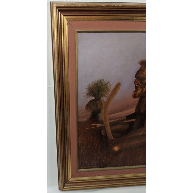 Late 20th Century "The Lonely Hunter" by Alex McIvor, Signed Original Oil on Canvas of an Australian Aboriginal Elder For Sale - Image 4 of 15