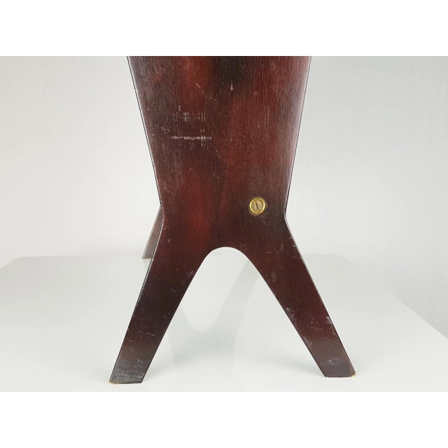 Italian Stained Plywood & Decorated Glass Magazine Rack, 1950s For Sale - Image 6 of 13