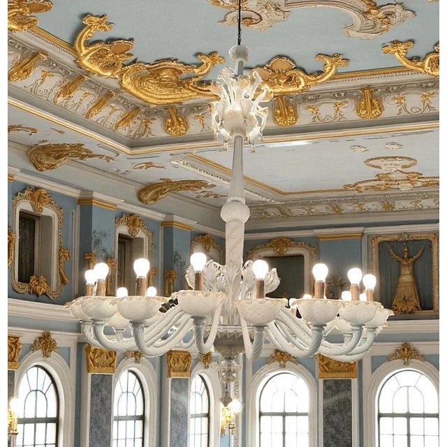 1950s Large Venetian Murano Glass Chandelier by Paolo Venini for Maestri di Murano, 1950s For Sale - Image 5 of 17