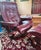 Wood Vintage Stressless Ekornes MCM Burgundy (Red-Brown) Leather Lounge Chair & Ottoman For Sale - Image 7 of 12