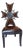 Iron Cross Gothic Accent Chair in Brown Velvet and Leather With Nailhead Trim For Sale