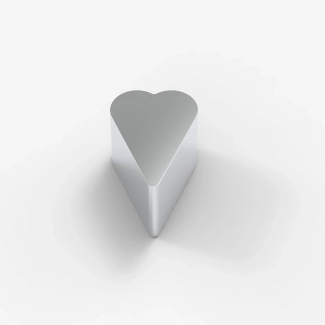 Heart - Collectible Mirrored Stainless Steel Side Table For Sale - Image 9 of 10