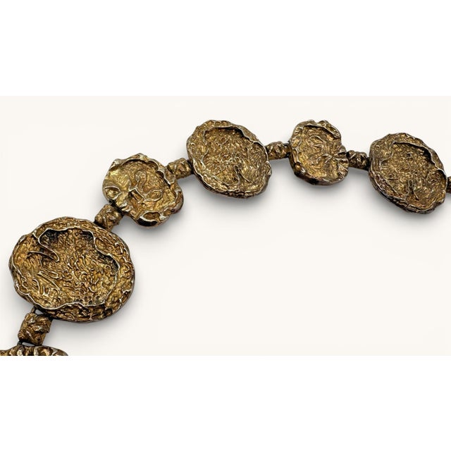 Brutalist Gold Nugget Style Decorative Circular Chain For Sale In West Palm - Image 6 of 14