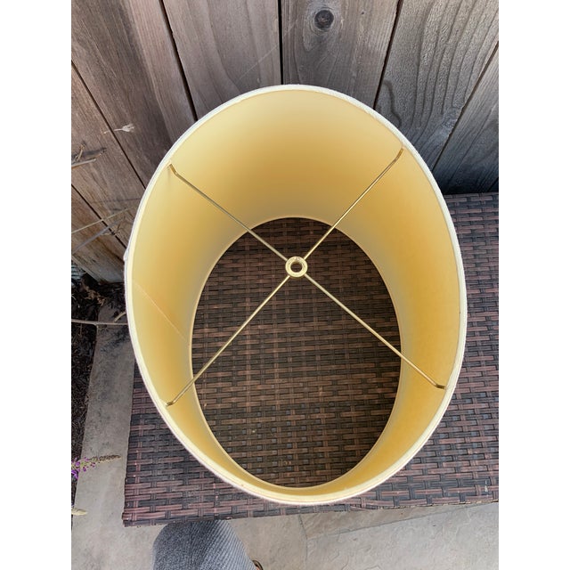Vintage Oval Linen Lampshade – 2 Available For Sale - Image 4 of 4