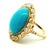 Antique 18k Gold Turquoise & Diamond Halo Ring, Size 6.75 For Sale In Miami - Image 6 of 10