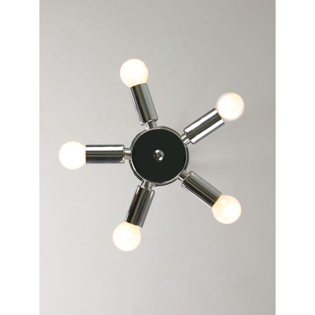Vintage Italian Ceiling Lamp in Chrome and Opaline, 1980s For Sale - Image 4 of 13