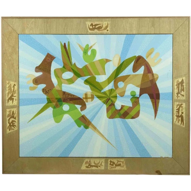 Leo Guida, Abstract Composition, Oil on Canvas, 1970s For Sale - Image 4 of 4