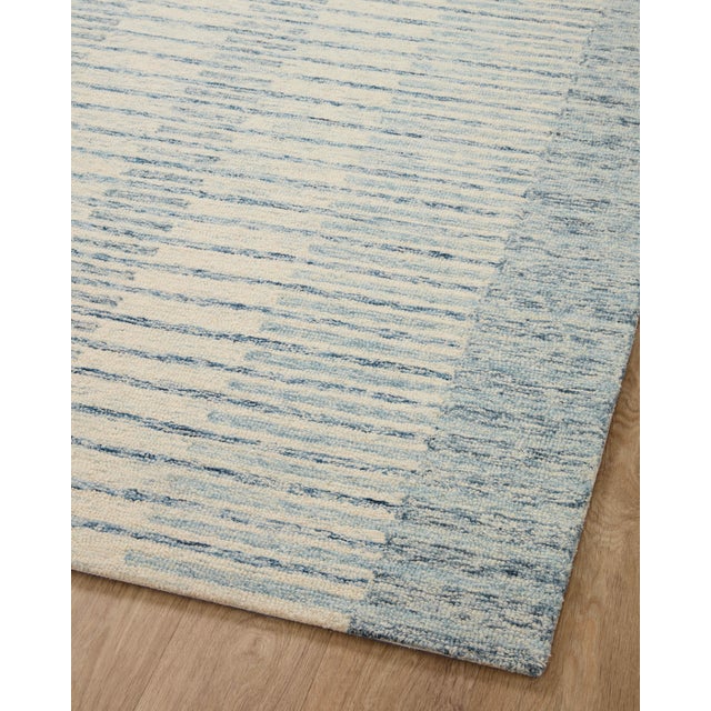 Textile Chris Loves Julia x LoloiChris Ivory / Denim 2'-6" x 9'-9" Runner Rug For Sale - Image 7 of 9