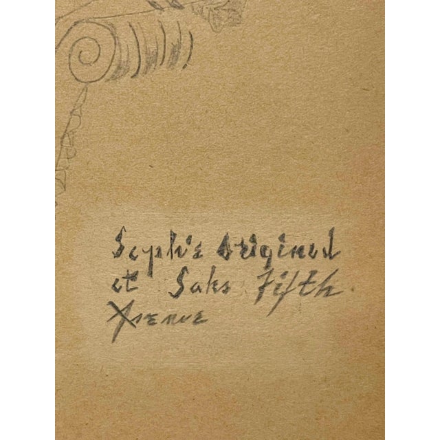 Late 1930s Fashion Study Featuring a Woman Wearing a Sophie Original Dress From Saks Fifth Avenue For Sale - Image 4 of 4