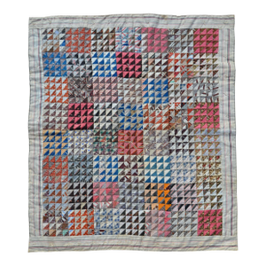 Early 1900’s Child’s Flying Geese Hand-Stitched Quilt Wallhanging