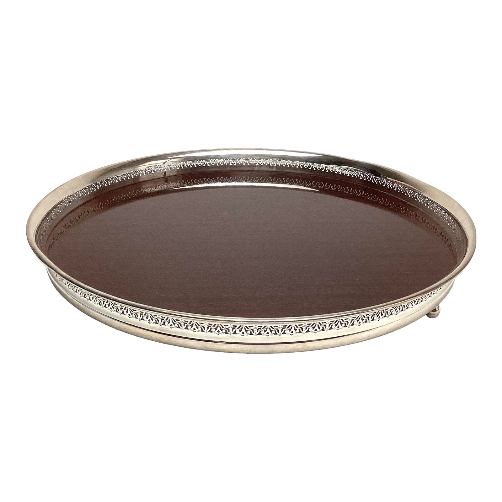 Vintage Mid Century Crescent Formica Footed Tray Wood Grain With ...