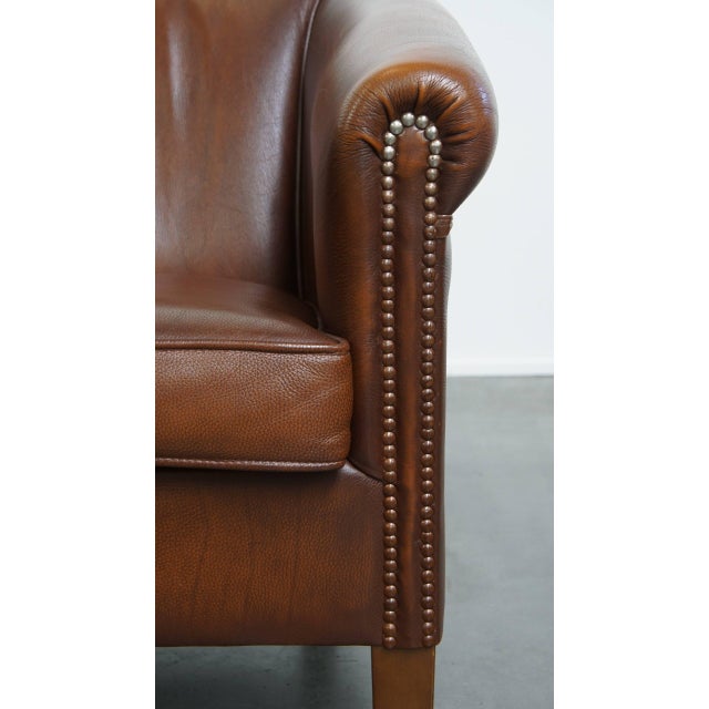 Animal Skin Club Chair in Brown Cowhide Leather For Sale - Image 7 of 12