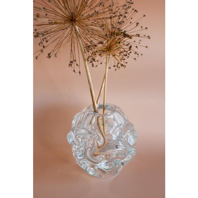 Mid-Century Modern Handmade Clear Crystal Vase by Börne Augustsson for Åseda For Sale - Image 6 of 12