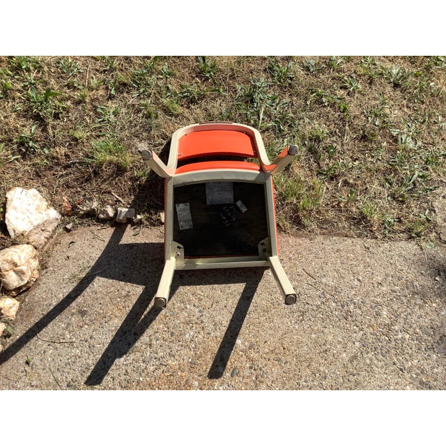 1970s Vintage Burnt Orange Steel Office Chair by Harter Corporation For Sale - Image 11 of 12